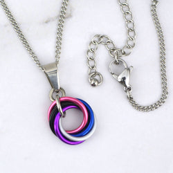 Genderfluid Pride Pendant - Small Swirl