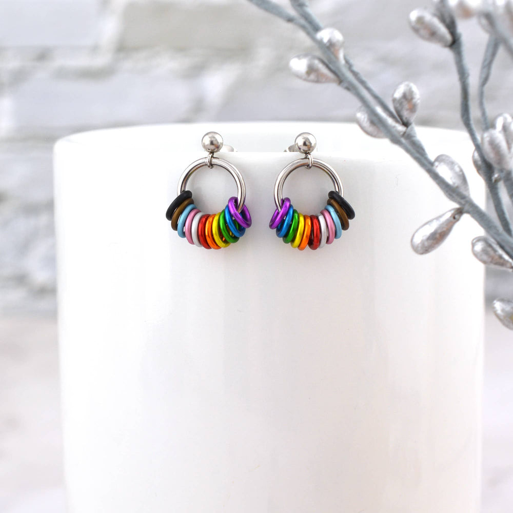 LGBTQ Progress Pride - Small Hoop Earring on Post