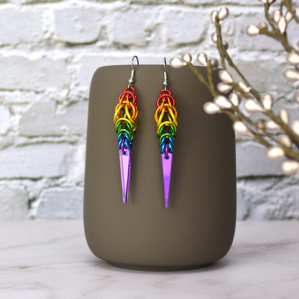 LGBTQ Rainbow Pride - Spike Earring: Mirror Spike