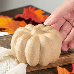 Paper Mache Pumpkin - 2-1/2" H x 3-1/4" dia