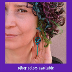D20 Black Rainbow LGBTQ Pride Spike Dice Earrings: Multi / Black stainless