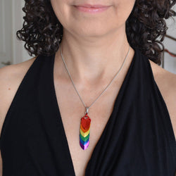 LGBTQ Rainbow Pride - Long Chevron Pendant: Shiny