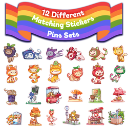 Milk Carton Mystery Dice 12 Pack Different Fruit Kawaii Cats