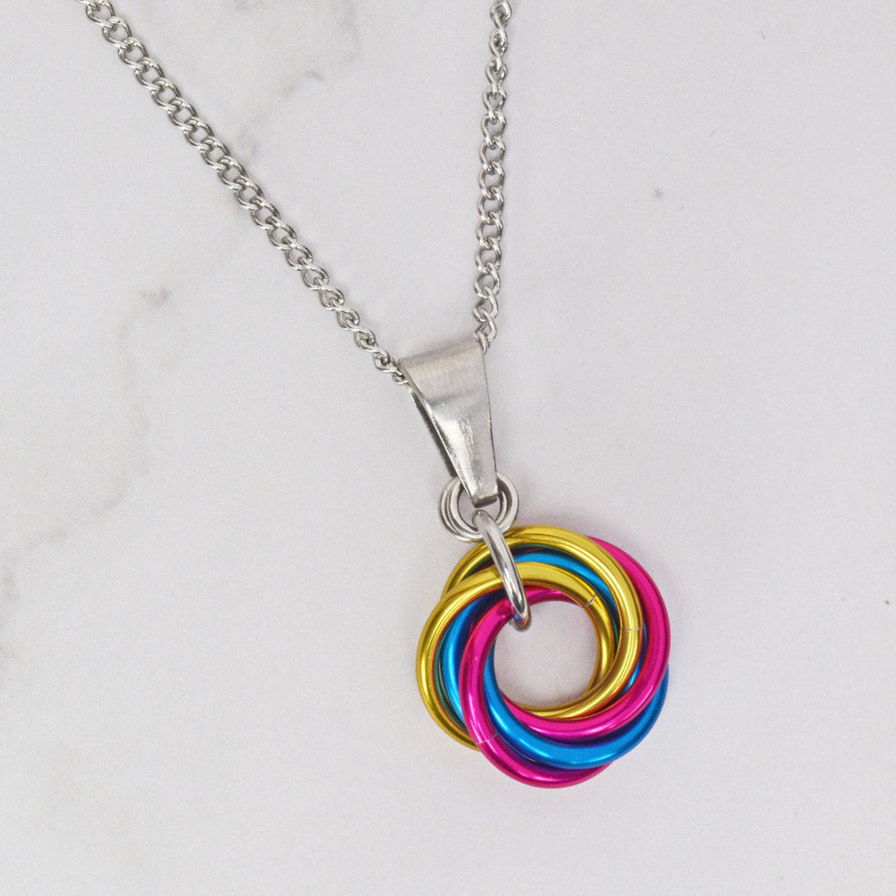 Pansexual Pride Pendant - Small Swirl