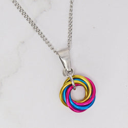 Pansexual Pride Pendant - Small Swirl