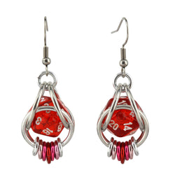 D20 Earrings - LGBTQ Rainbow or Ombre Coil: Rainbow / Purple