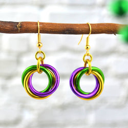 Mardi Gras Large Knot Earring