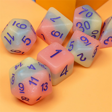 Peach Snow Cone RPG Dice Set
