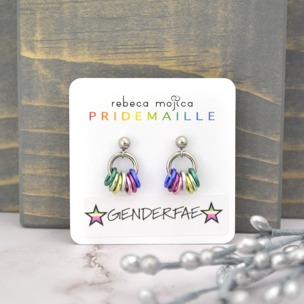 Genderfae Pride - Tiny Hoop Flag Earring