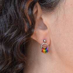 LGBTQ Rainbow Pride - Tiny Hoop Flag Earring