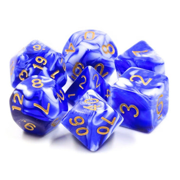 Blue Porcelain RPG Dice Set
