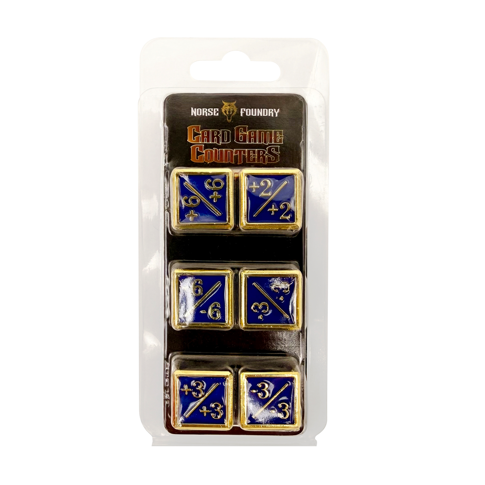 +1/+1 & -1/-1 D6 Cursed Coast Pack of 6 CCG Metal Dice