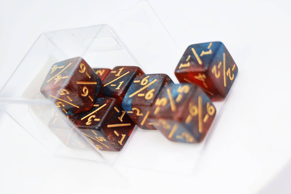 -1/-1 Red & Blue Glitter Counters  for Magic - set of 8