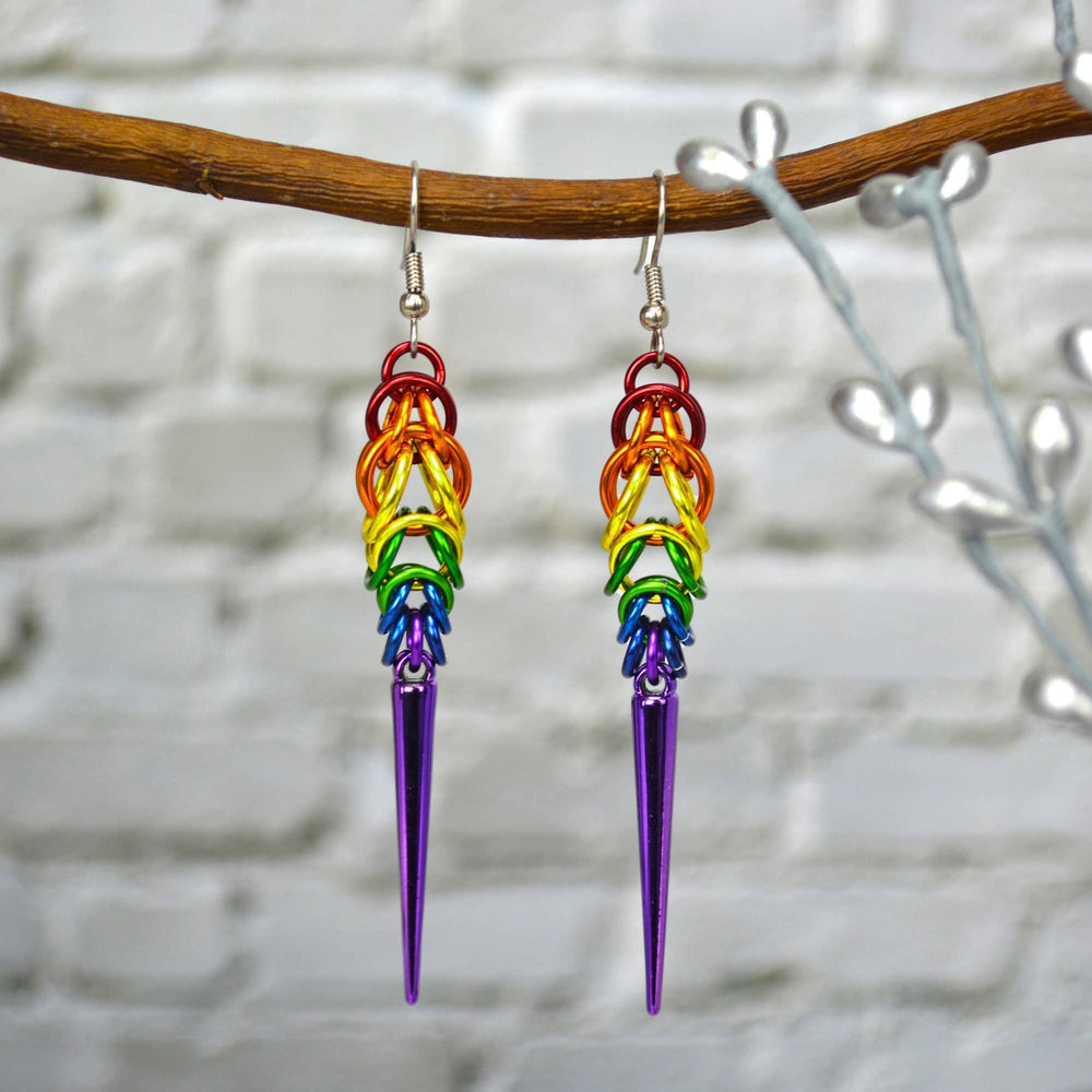 LGBTQ Rainbow Pride - Spike Earring: Mirror Spike