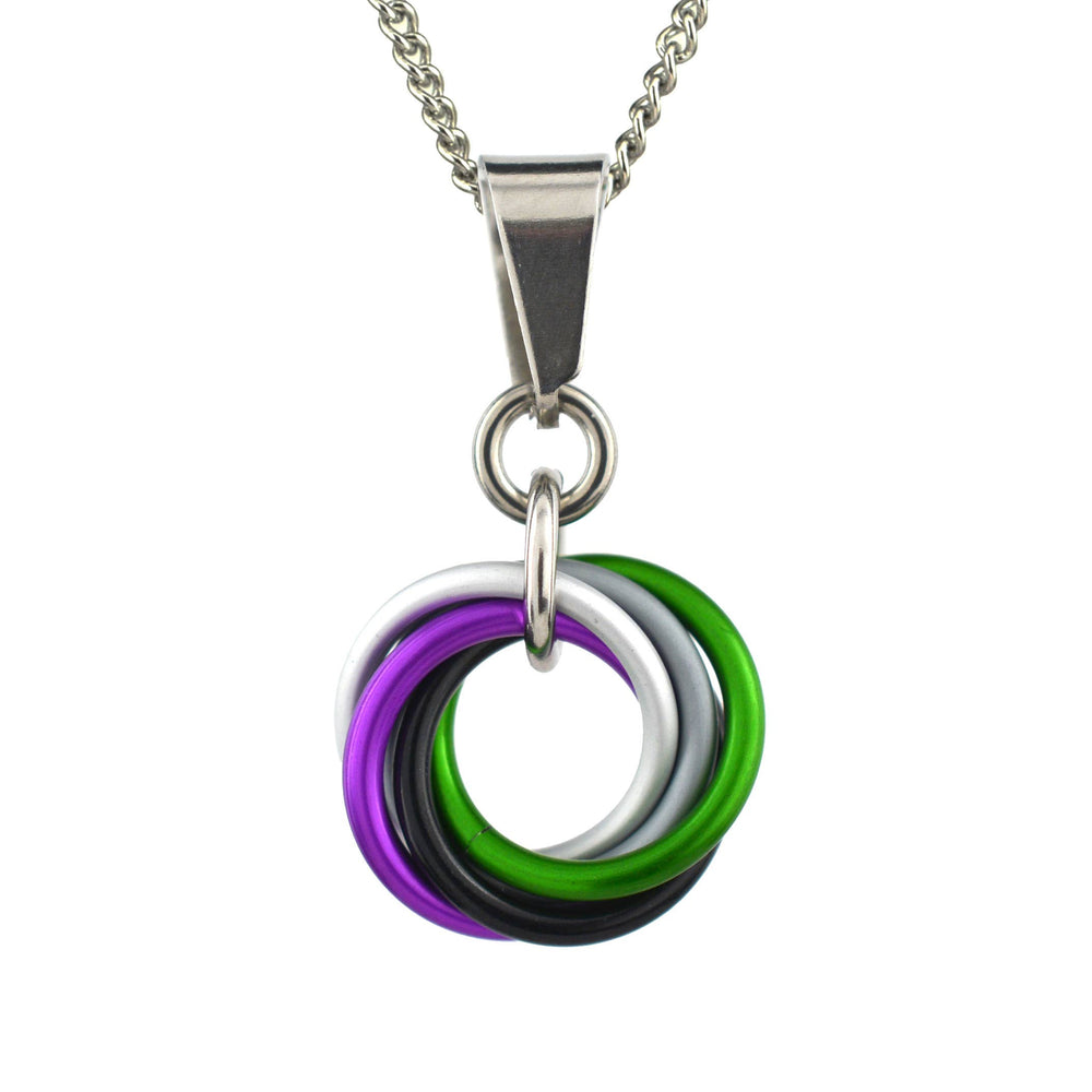 LGBTQ Pride Small Swirl Pendant - 24+ Flags: Asexual