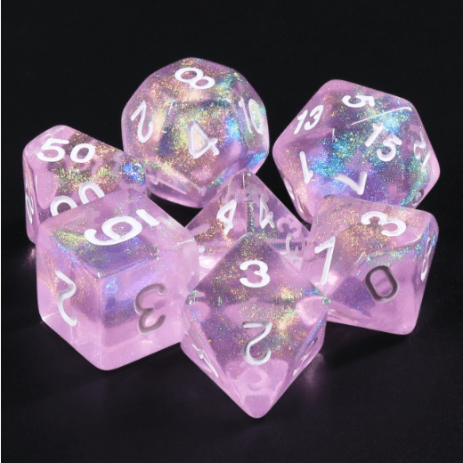 Violet Sparkle RPG Dice Set