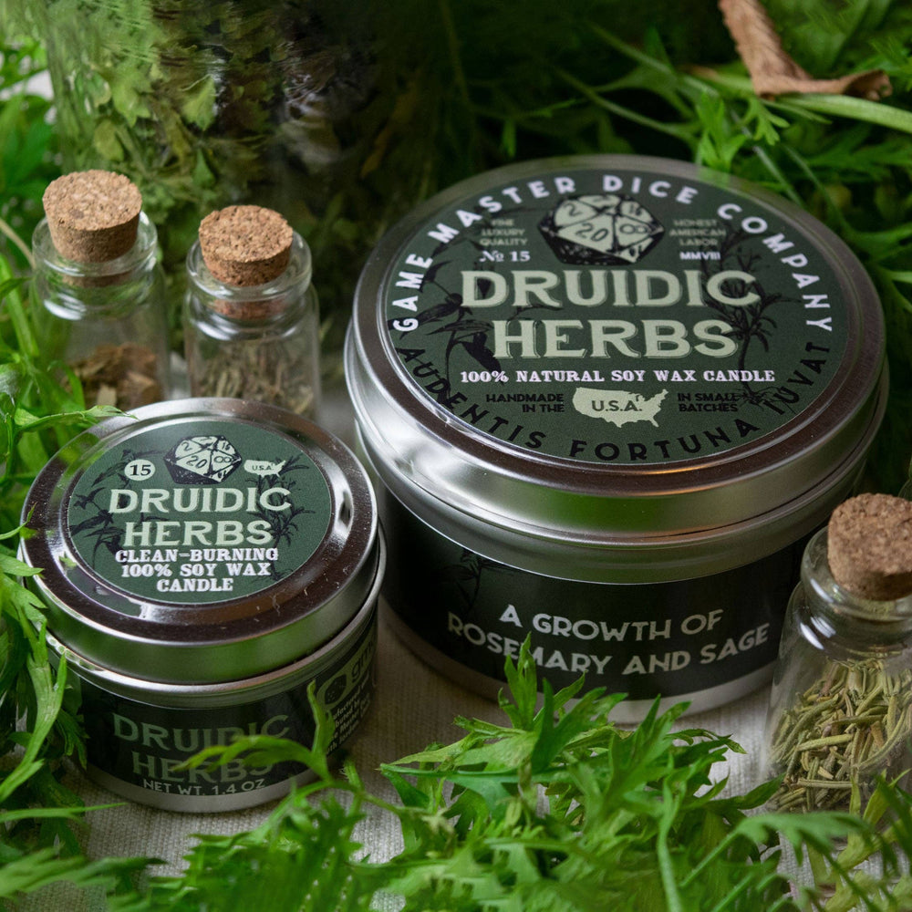 Druidic Herbs Gaming Candle: 8oz