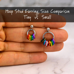 Original 8-Color Pride Rainbow - Small Hoop Post Earring