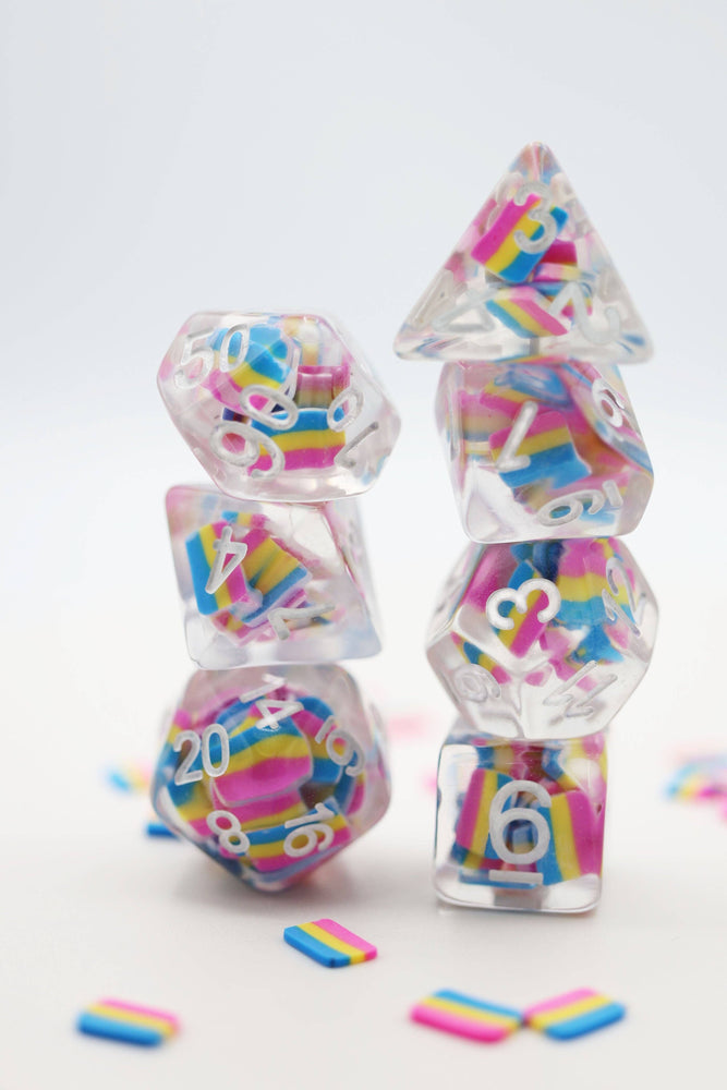 Pansexual Flag RPG Dice Set