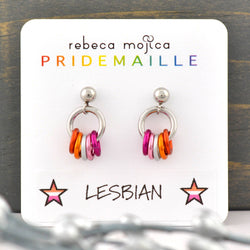 Lesbian Pride - Tiny Hoop Flag Earring