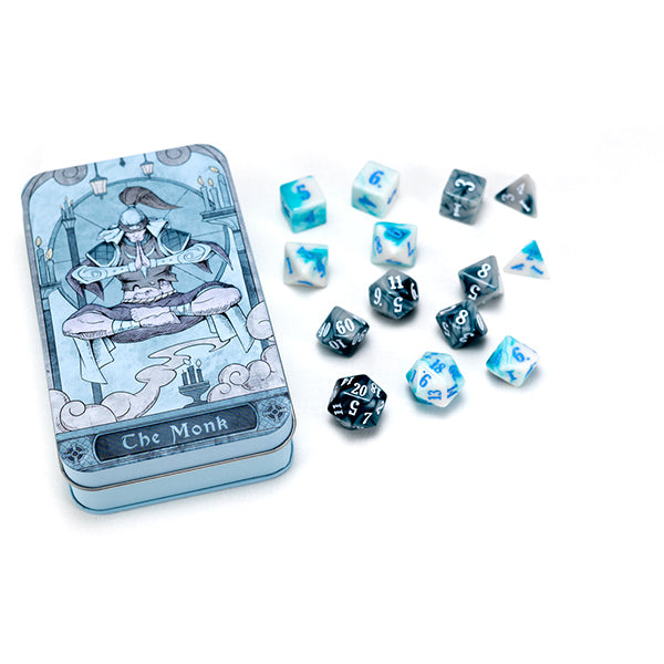 RPG Class Dice Tin - Monk Set (14 Dice)