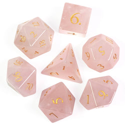 Rose Amethyst Gemstone Dice Set
