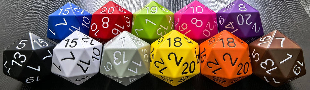 Big Foam Dice 4 inch D20's (11 colors) by Zucati: 6 pack random