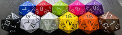 Big Foam Dice 4 inch D20's (11 colors) by Zucati: 6 pack random