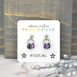Asexual Pride Flag - Tiny Chainmaille Earring