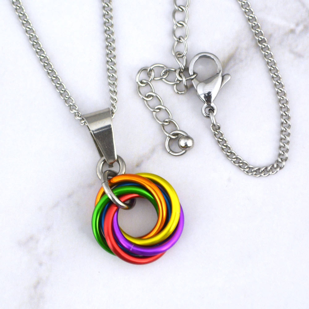 LGBTQ Pride Small Swirl Pendant - 24+ Flags: Demisexual