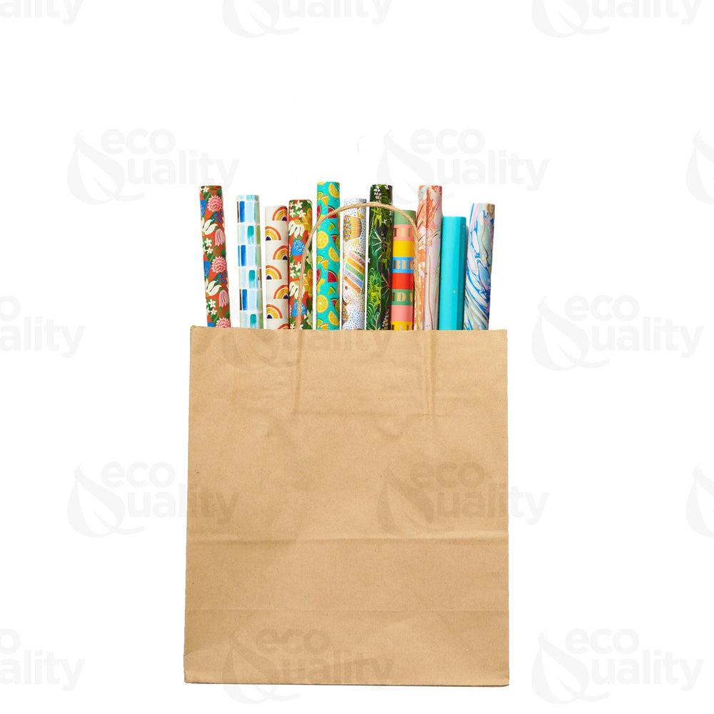 12x7x13 Large Kraft Paper Gift Bags w/Twine Handles: 100pcs