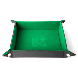 Velvet Folding Dice Tray with Leather Backing (7 Colors): Black