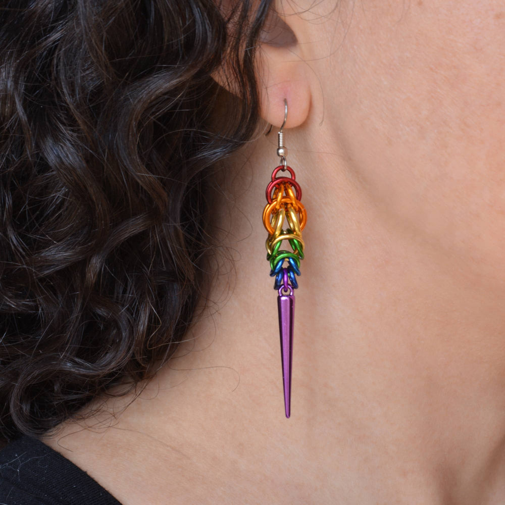 LGBTQ Rainbow Pride - Spike Earring: Mirror Spike