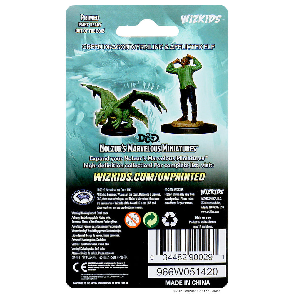 Nolzur's Marvelous Miniatures - Green Dragon Wyrmling & Afflicted Elf