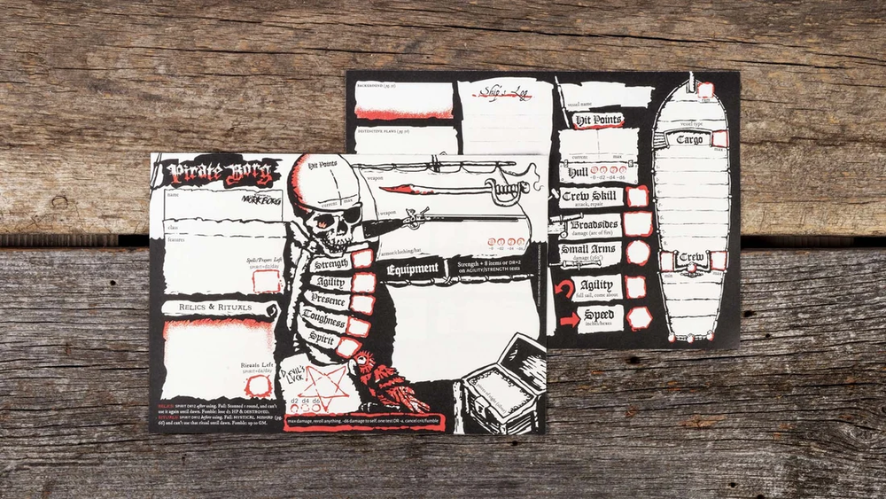 Pirate Borg Character Sheet Pad