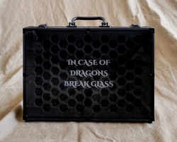 In Case Of Dragons Break Glass | 26 Set Capacity | Plexi Glass Chest of Hoarding Dice Display Case